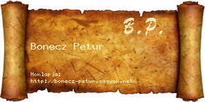 Bonecz Petur névjegykártya